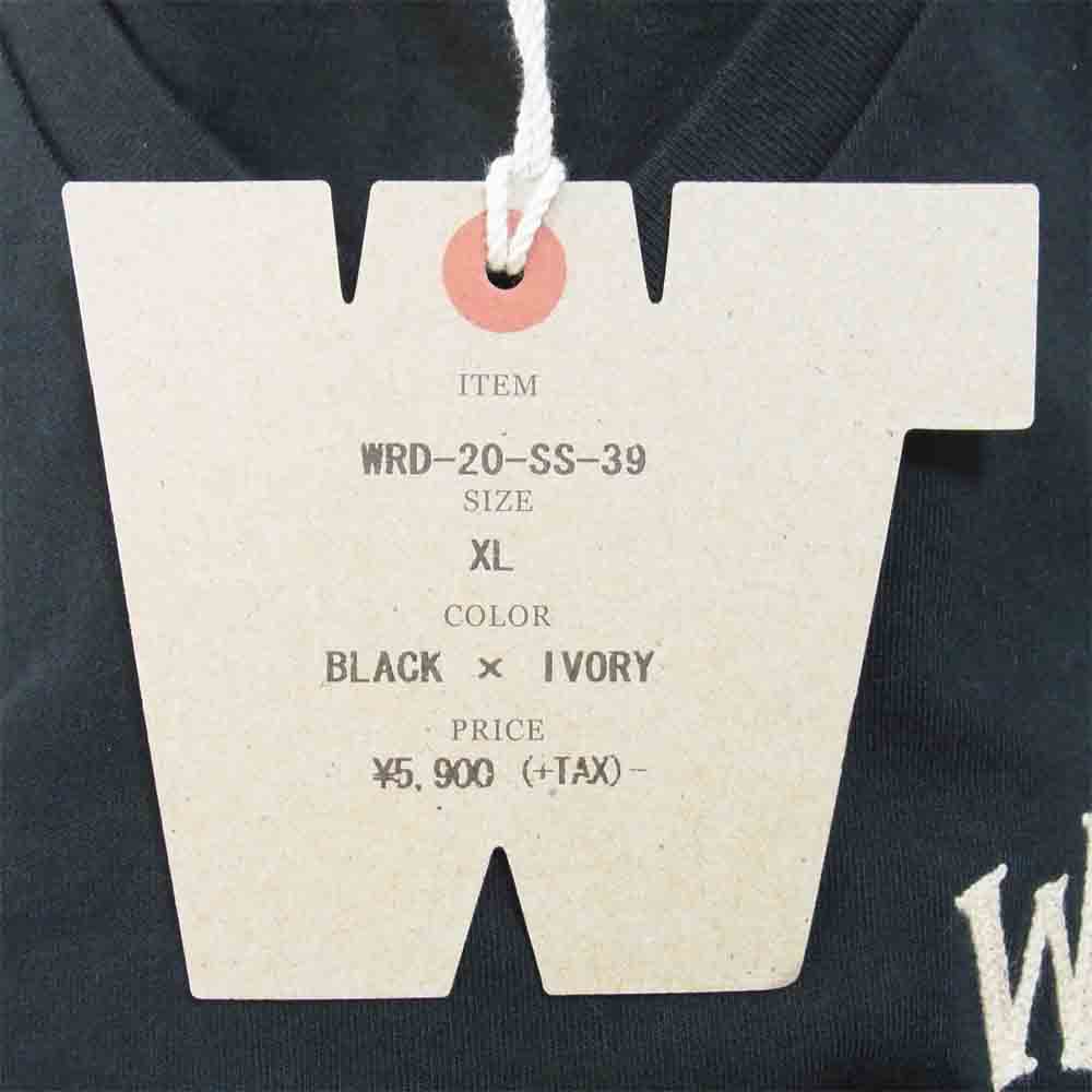 WEIRDO ウィアード 20SS WRD-20-SS-39 S/S V-NECK TEE CRAZY SIGN Vネック Tシャツ ブラック系 XL【新古品】【未使用】【中古】