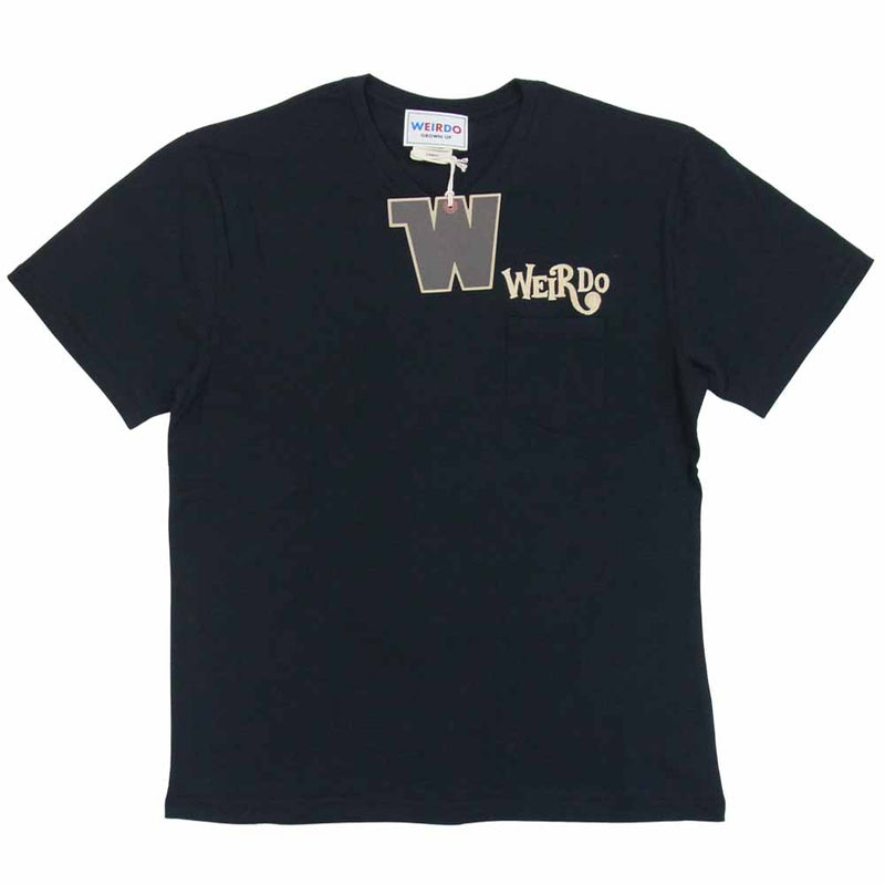 WEIRDO ウィアード 20SS WRD-20-SS-39 S/S V-NECK TEE CRAZY SIGN Vネック Tシャツ ブラック系 L【新古品】【未使用】【中古】