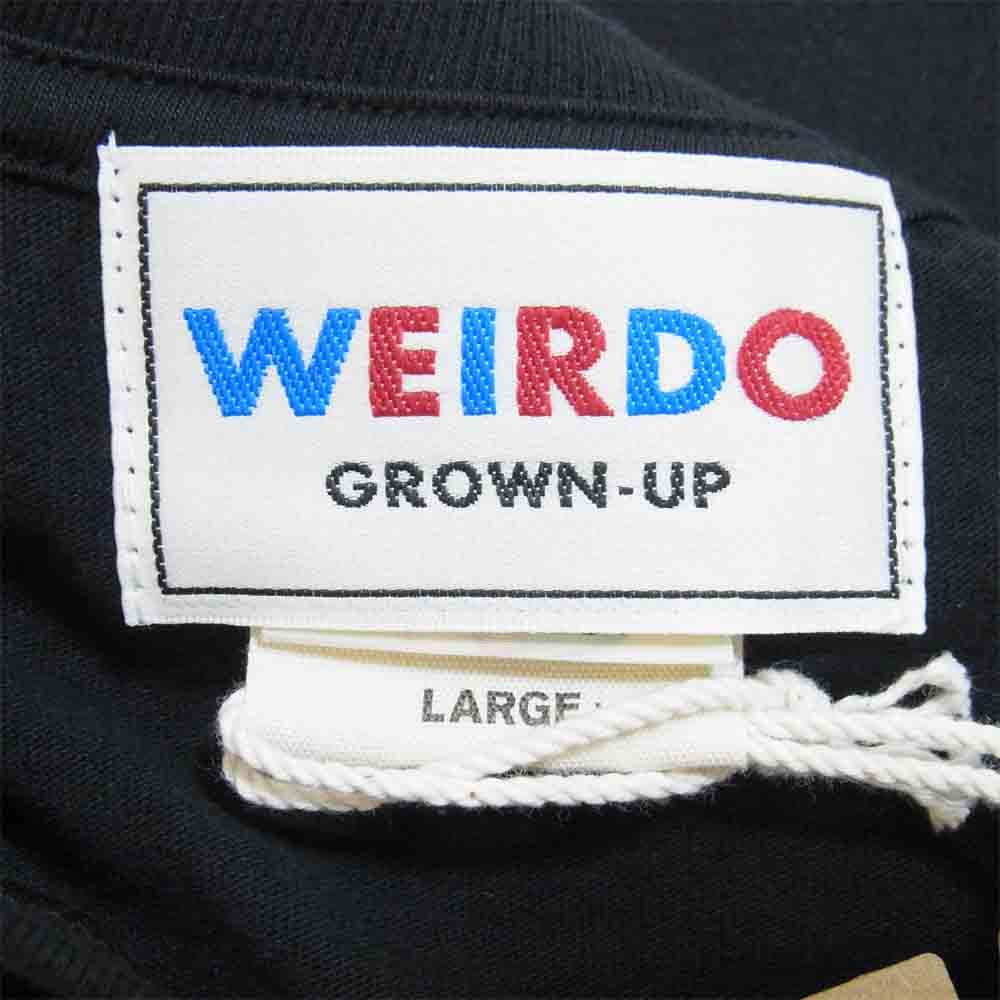 WEIRDO ウィアード 20SS WRD-20-SS-39 S/S V-NECK TEE CRAZY SIGN Vネック Tシャツ ブラック系 L【新古品】【未使用】【中古】