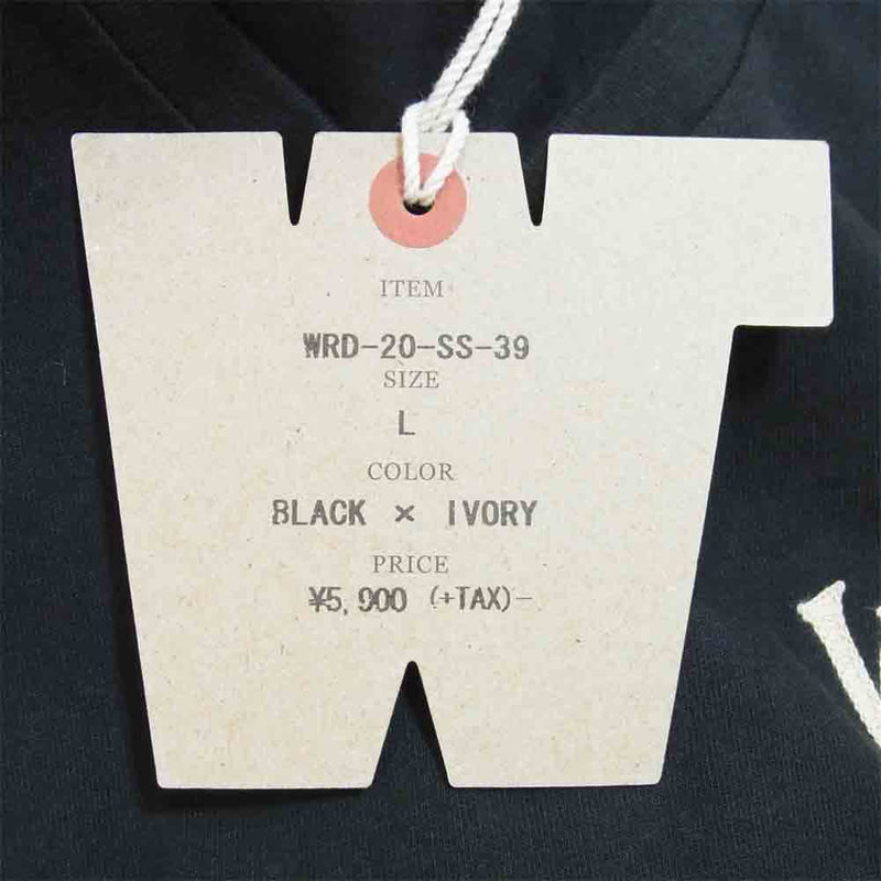 WEIRDO ウィアード 20SS WRD-20-SS-39 S/S V-NECK TEE CRAZY SIGN Vネック Tシャツ ブラック系 L【新古品】【未使用】【中古】