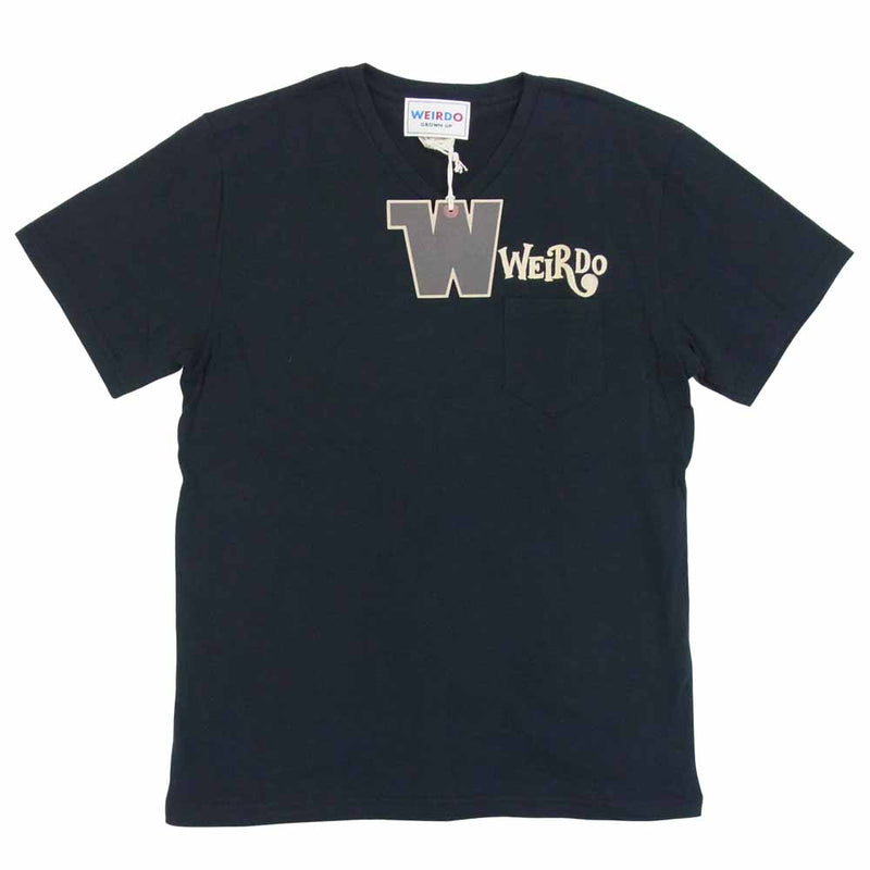 WEIRDO ウィアード 20SS WRD-20-SS-39 S/S V-NECK TEE CRAZY SIGN Vネック Tシャツ ブラック系 M【新古品】【未使用】【中古】