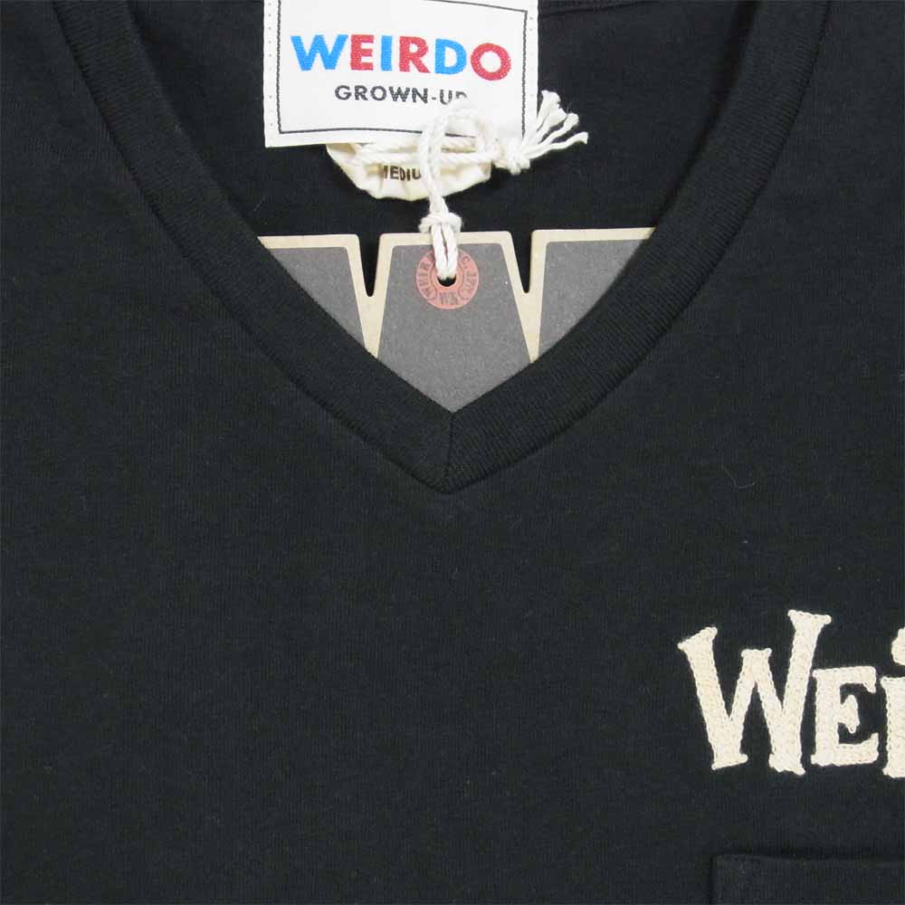 WEIRDO ウィアード 20SS WRD-20-SS-39 S/S V-NECK TEE CRAZY SIGN Vネック Tシャツ ブラック系 M【新古品】【未使用】【中古】