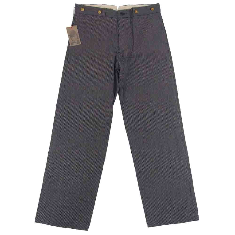 GANGSTERVILLE ギャングスタービル 14AW GSV-14-AW-34 WORK PANTS ワーク ストライプ パンツ ダークネイビー系 L【美品】【中古】