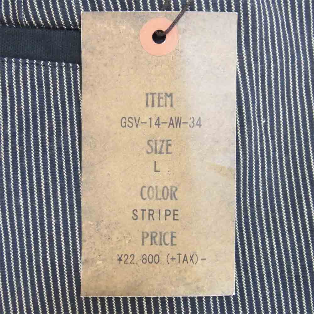 GANGSTERVILLE ギャングスタービル 14AW GSV-14-AW-34 WORK PANTS ワーク ストライプ パンツ ダークネイビー系 L【美品】【中古】
