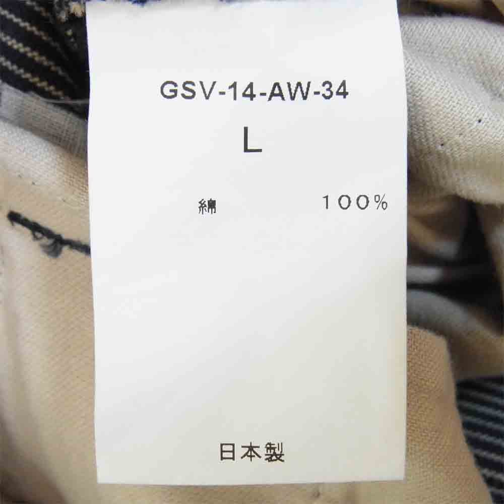 GANGSTERVILLE ギャングスタービル 14AW GSV-14-AW-34 WORK PANTS ワーク ストライプ パンツ ダークネイビー系 L【美品】【中古】