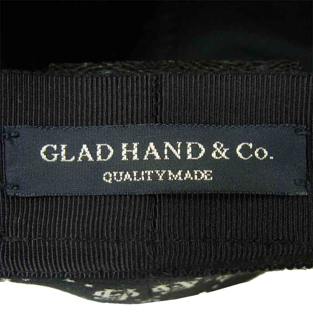 GLADHAND & Co. グラッドハンド FAMILY CREST CASQUETTE 10周年記念 モノグラム キャスケット ブラック系 L【美品】【中古】