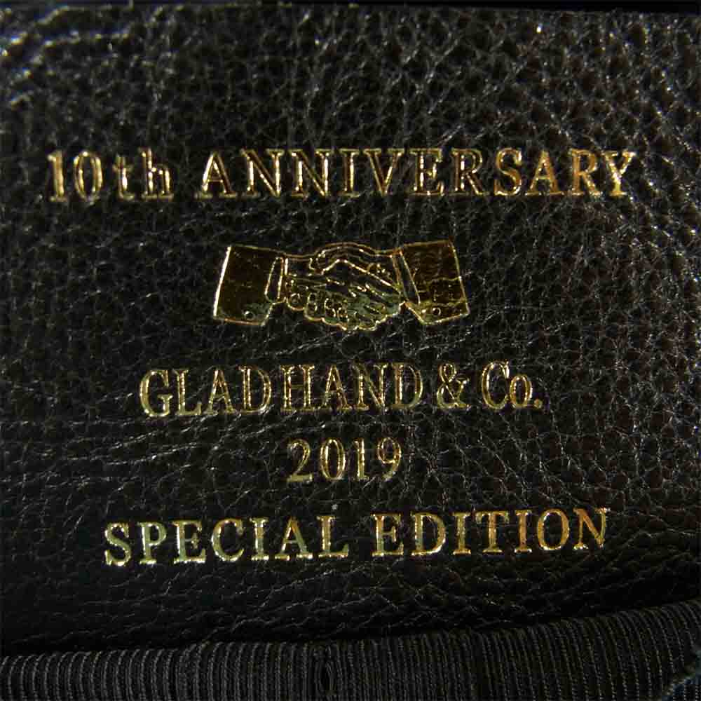 GLADHAND & Co. グラッドハンド FAMILY CREST CASQUETTE 10周年記念 モノグラム キャスケット ブラック系 L【美品】【中古】