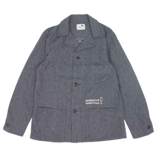 GANGSTERVILLE ギャングスタービル 17SS GSV-17-SS-05 JACKPOT COVERALL ジャックポット カバーオール バック刺繍 ジャケット グレー系 M【美品】【中古】
