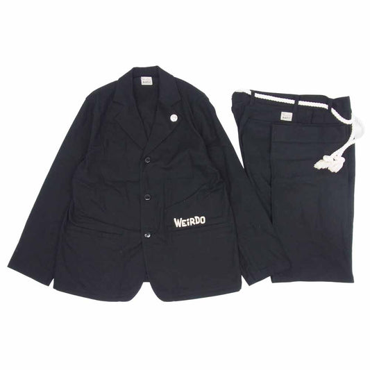 WEIRDO ウィアード 19SS WRD-19-SS-14 WRD-19-SS-15 MONSTERS JACKET PANTS モンスター セットアップ ジャケット パンツ ブラック系 L【中古】