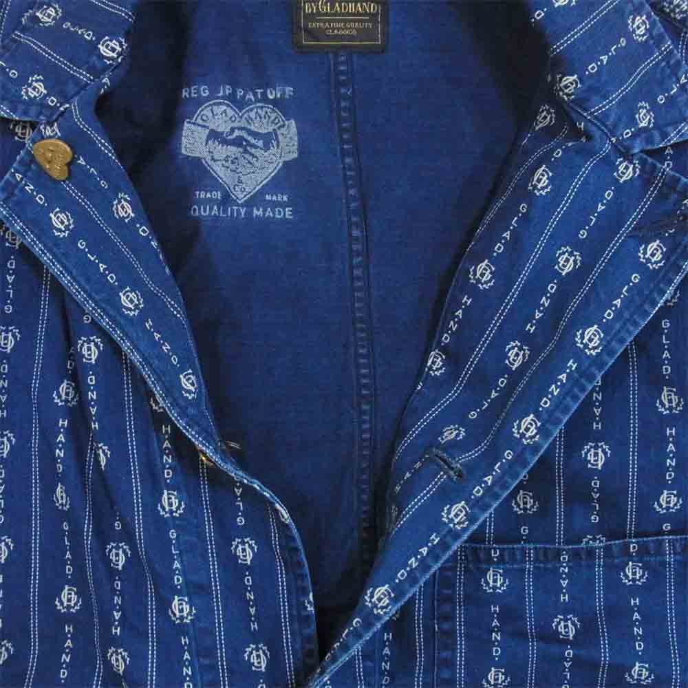 GLADHAND & Co. グラッドハンド 19SS BYGH-19-SS-02 Heartland Coverall ハートランド カバーオール ジャケット インディゴブルー系 L【中古】