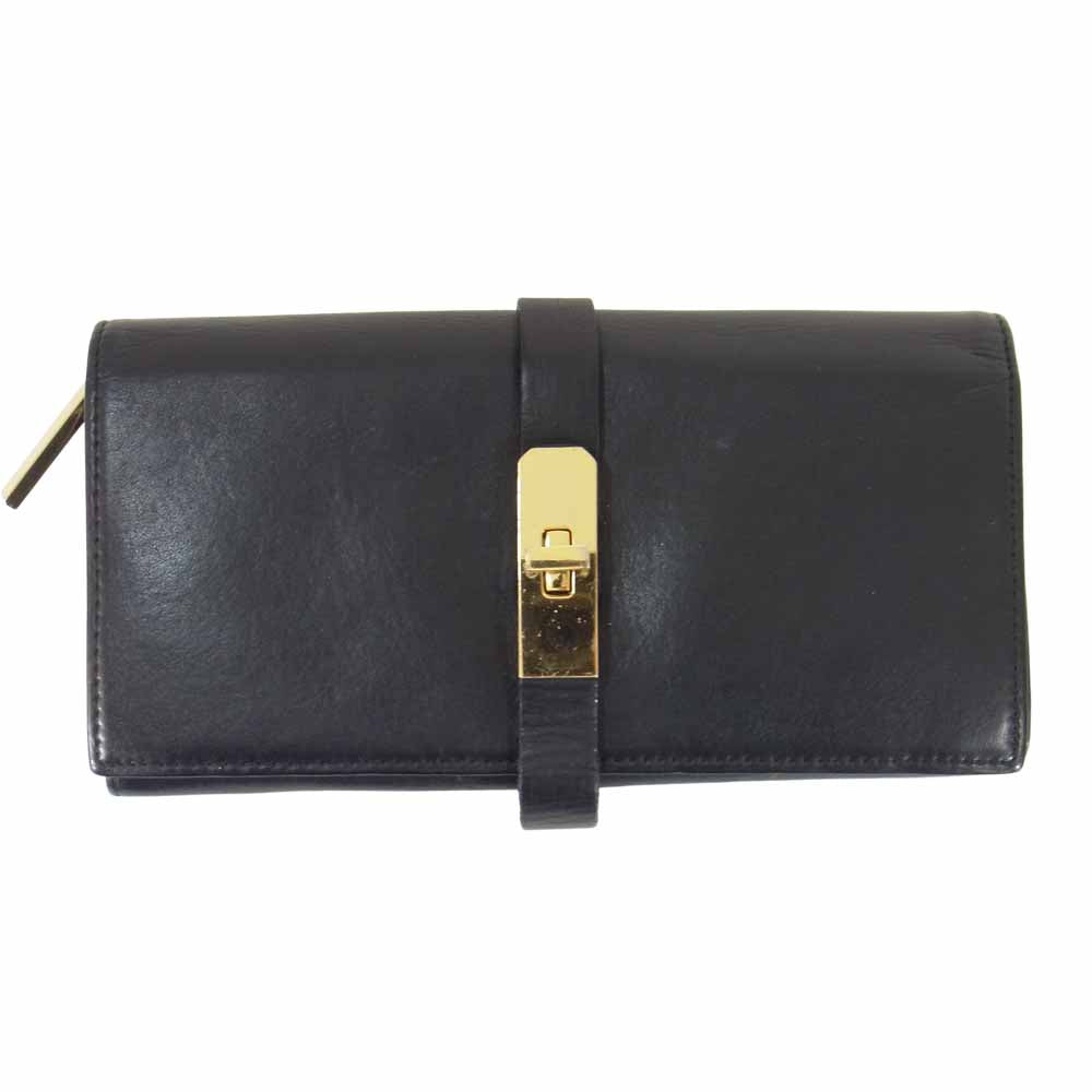 エムユーエル Leather Wallet レザー ウォレット 長財布 ブラック系【中古】