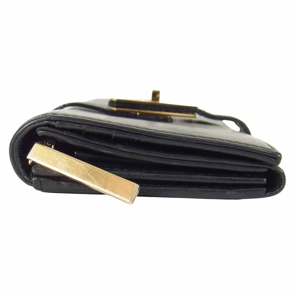 エムユーエル Leather Wallet レザー ウォレット 長財布 ブラック系【中古】