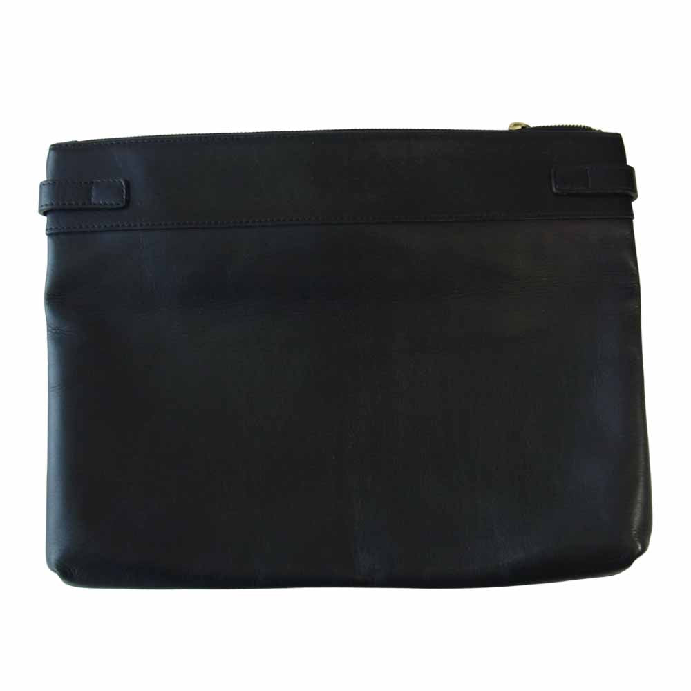エムユーエル Leather Clutch Bag レザー クラッチバッグ ブラック系【中古】