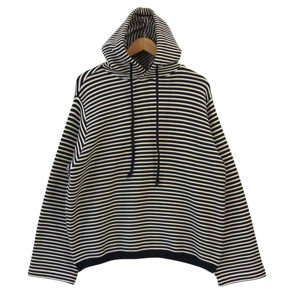 bukht ブフト BW-15304 BORDER KNIT HOODIE ボーダー ニット フーディー ブラック系×ホワイト系 S【新古品】【未使用】【中古】