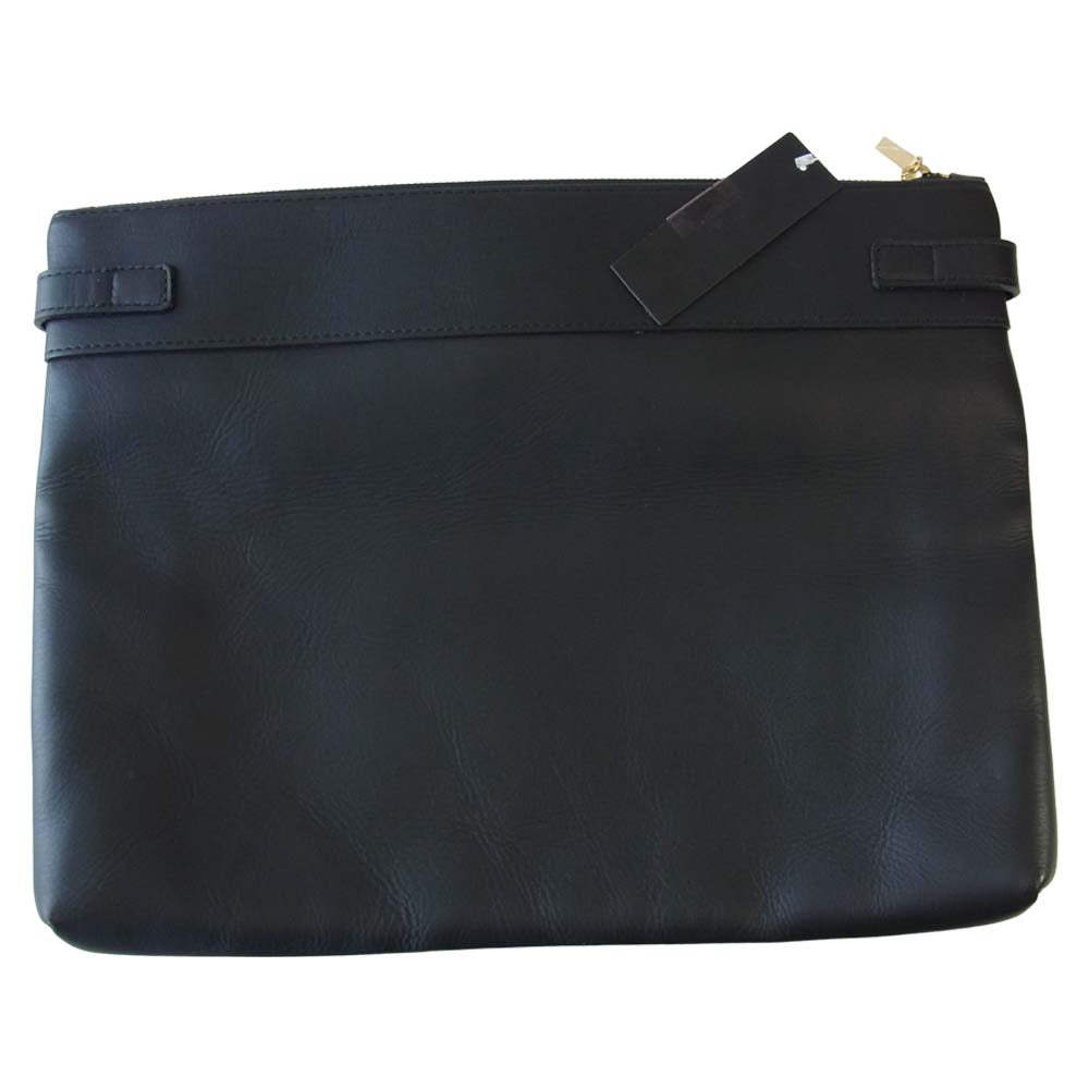 エムユーエル MUL001 Leather Clutch Bag レザー クラッチバッグ ブラック系【中古】
