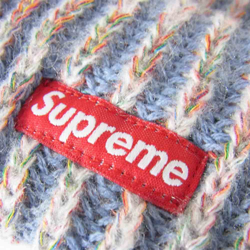 Supreme シュプリーム 20AW Rainbow knit Loose Gauge Beanie レインボー ニット ルーズ ゲージ ビーニー ライトブルー系【美品】【中古】
