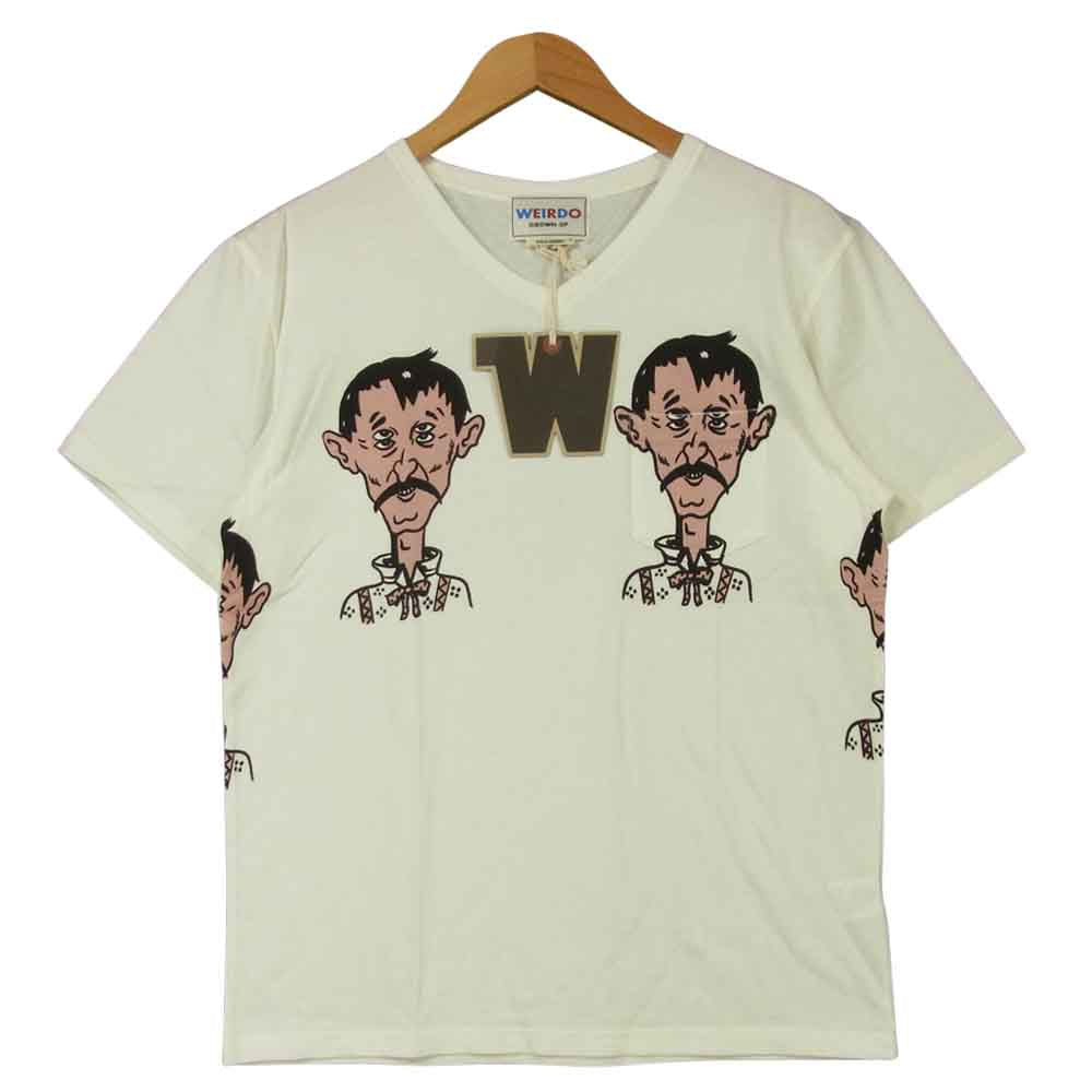 WEIRDO ウィアード WRD-18-SS-38 4 Eye Doo S/S Tee プリント 半袖 Tシャツ コットン ホワイト系 M【美品】【中古】