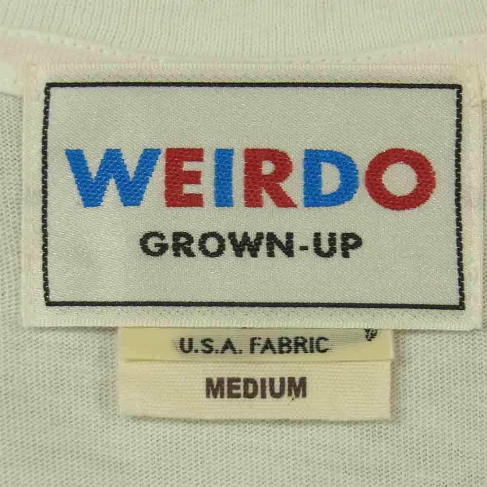 WEIRDO ウィアード WRD-19-MS-01 BIG DADDY S/S V NECK T-SHIRTS ビッグ ダディ プリント 半袖 Tシャツ ホワイト系 M【新古品】【未使用】【中古】