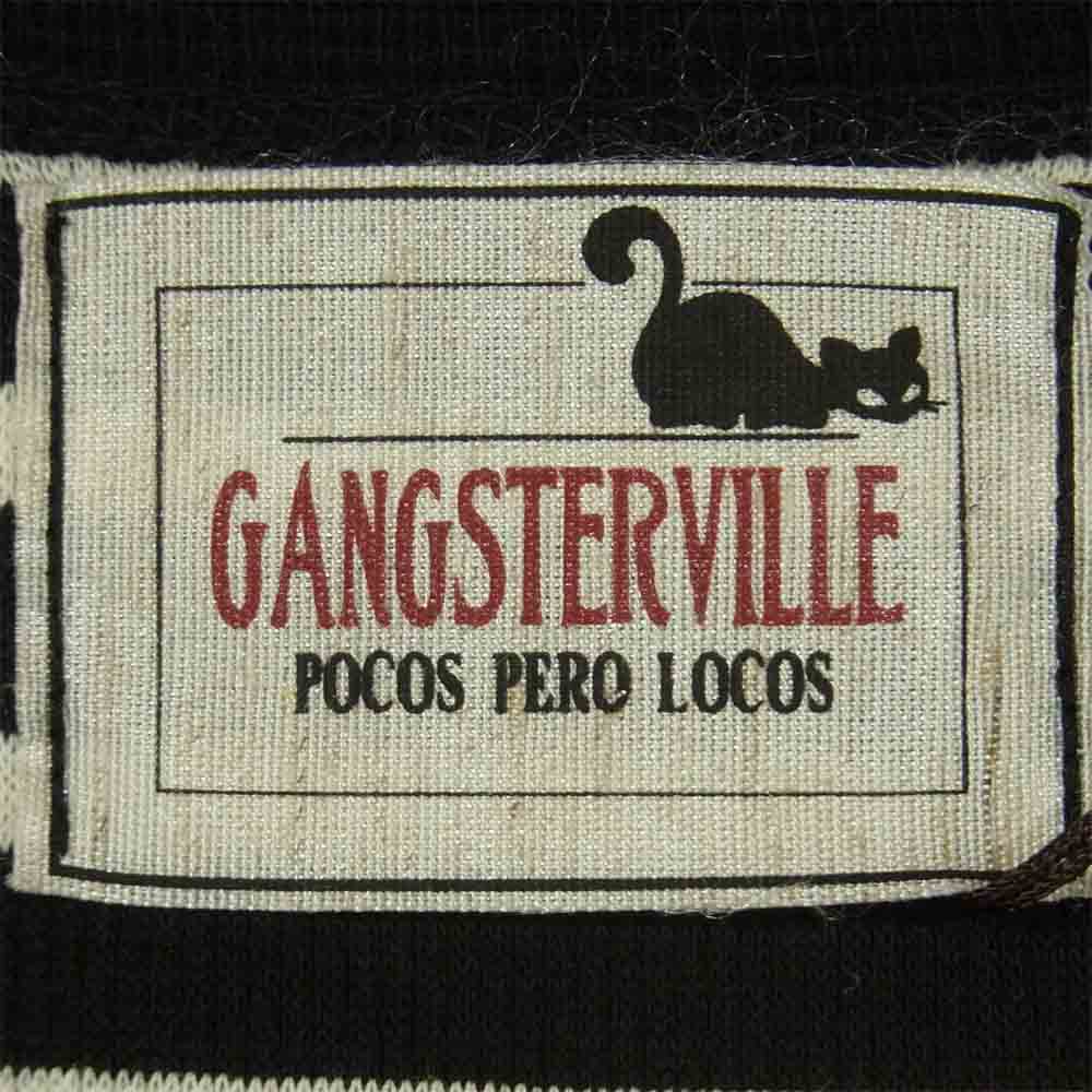 GANGSTERVILLE ギャングスタービル GSV-17-SS-37 ヘンリーネック 七分袖 ボーダー Tシャツ ブラック系 ホワイト系 M【新古品】【未使用】【中古】
