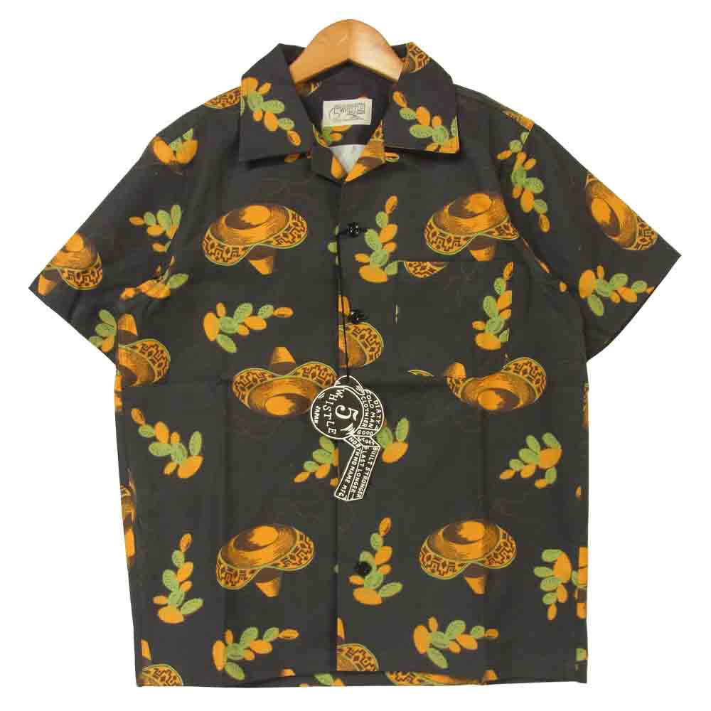 ファイブホイッスル WS-1709 SOMBRERO PATTERN S/S SHIRTS オープンカラー 半袖 シャツ ダークグレー系 M【新古品】【未使用】【中古】