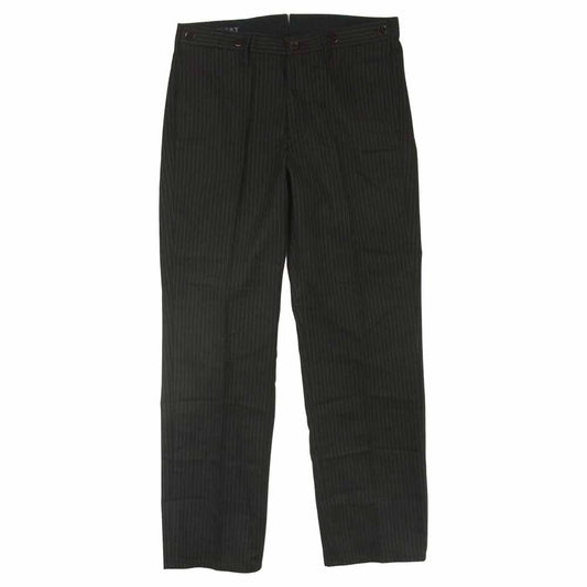 GANGSTERVILLE ギャングスタービル GSV-17-SS-16 THUG HIGH BACK ストライプ ハイバック スラックス パンツ ブラック系 L【美品】【中古】