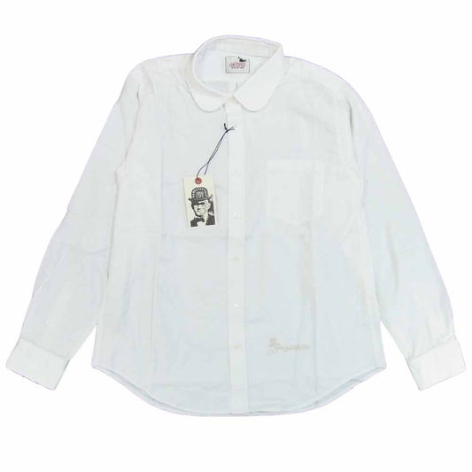 GANGSTERVILLE ギャングスタービル 16AW GSV-16-AW-32 ラウンドカラー シャツ 長袖シャツ ホワイト系 L【新古品】【未使用】【中古】