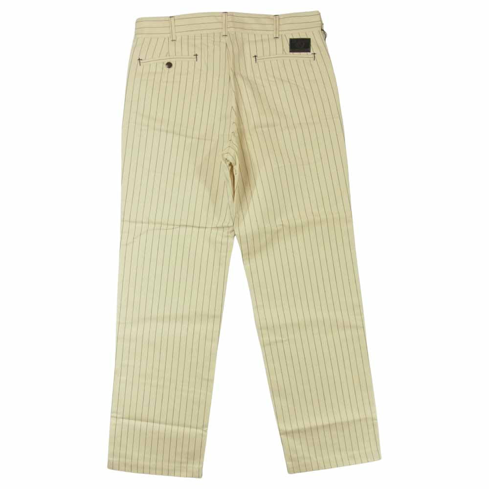 ブルオリジナル BSMG-17AW-07 ストライプ ワーク パンツ コットン アイボリー系 M【新古品】【未使用】【中古】