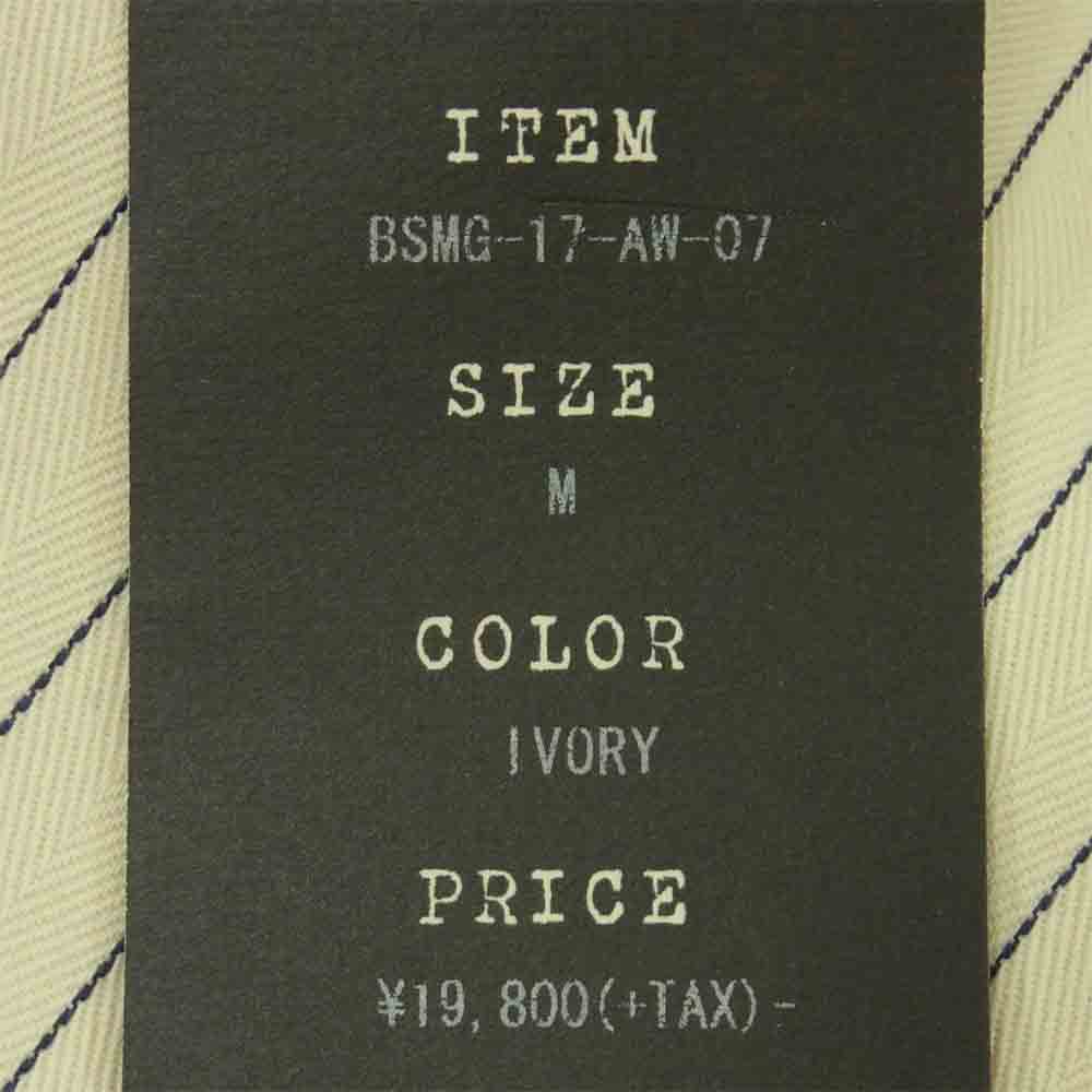 ブルオリジナル BSMG-17AW-07 ストライプ ワーク パンツ コットン アイボリー系 M【新古品】【未使用】【中古】