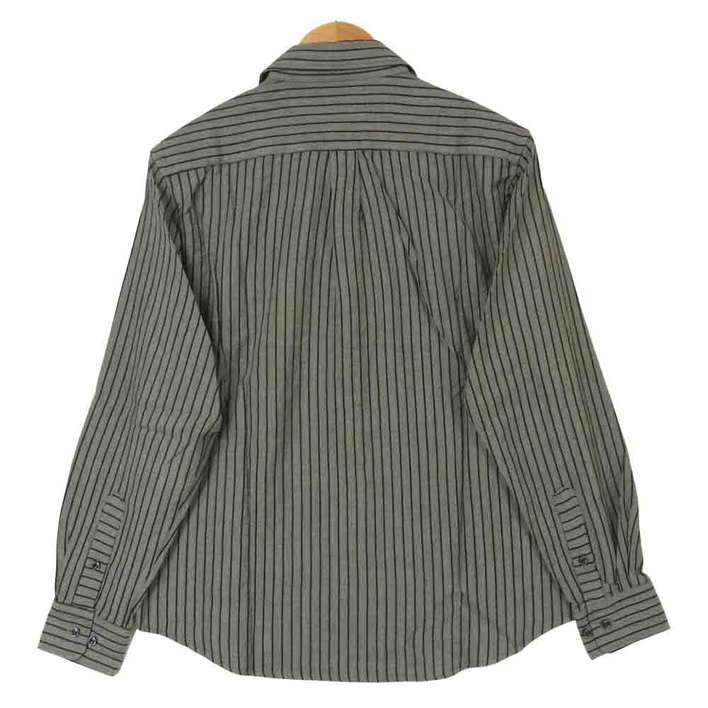 GANGSTERVILLE ギャングスタービル GSV-16-AW-28 RAZOR GANG L/S SHIRT 襟刺繍 ストライプ 長袖 シャツ グレー系 M【新古品】【未使用】【中古】
