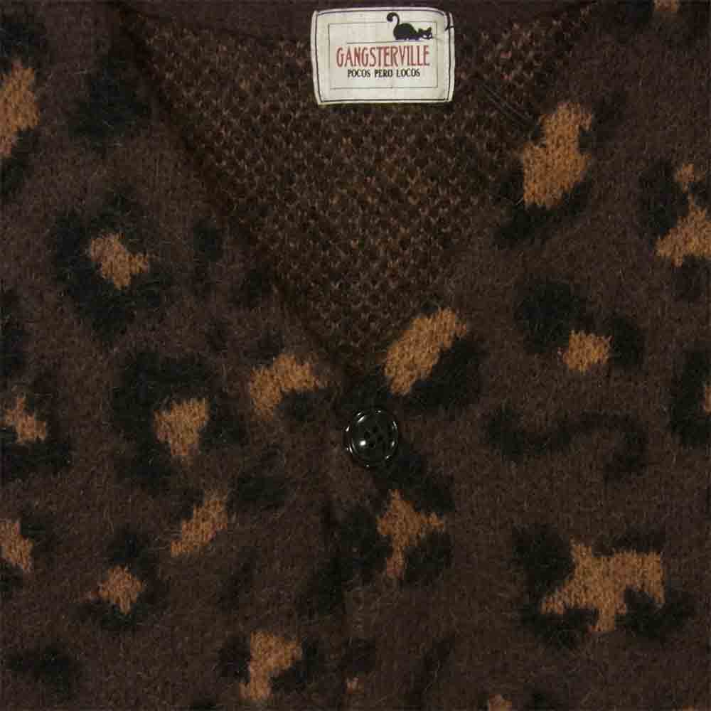 GANGSTERVILLE ギャングスタービル GSV-18-AW-26 RISE ABOVE MOHAIR CARDIGAN レオパード モヘア カーディガン ブラウン系 M【新古品】【未使用】【中古】