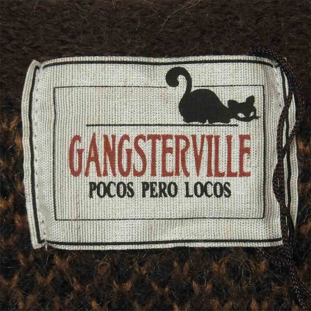 GANGSTERVILLE ギャングスタービル GSV-18-AW-26 RISE ABOVE MOHAIR CARDIGAN レオパード モヘア カーディガン ブラウン系 L【新古品】【未使用】【中古】