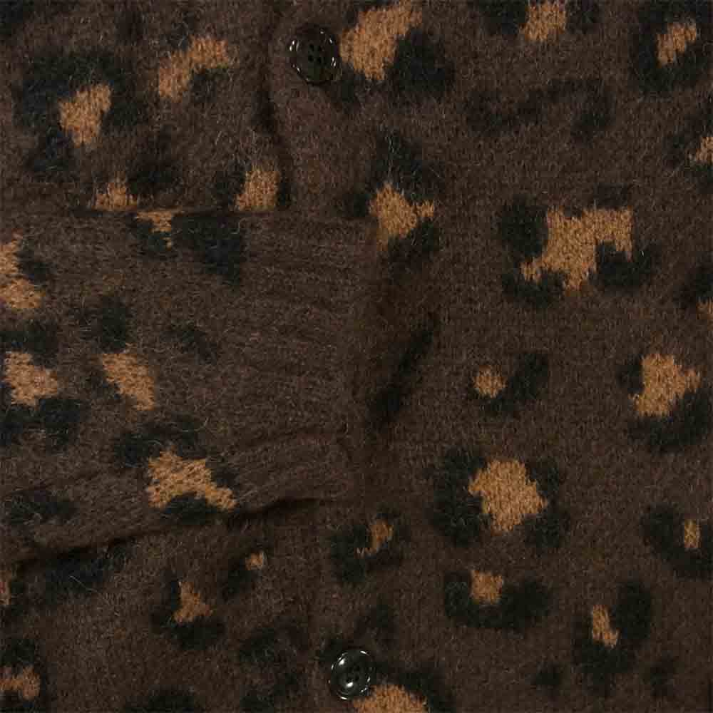 GANGSTERVILLE ギャングスタービル GSV-18-AW-26 RISE ABOVE MOHAIR CARDIGAN レオパード モヘア カーディガン ブラウン系 L【新古品】【未使用】【中古】