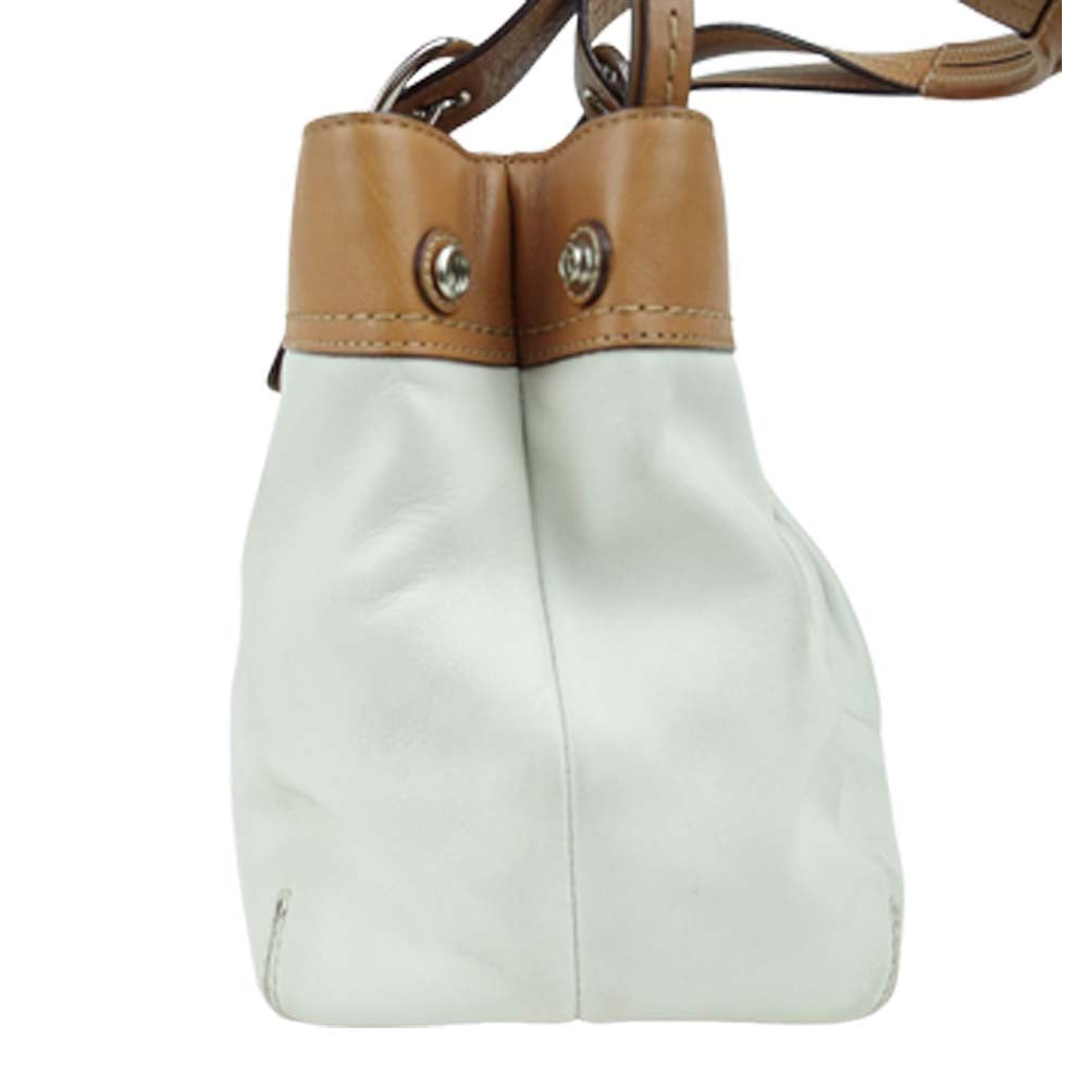 COACH コーチ F13732 レザー トート バッグ ホワイト系【中古】
