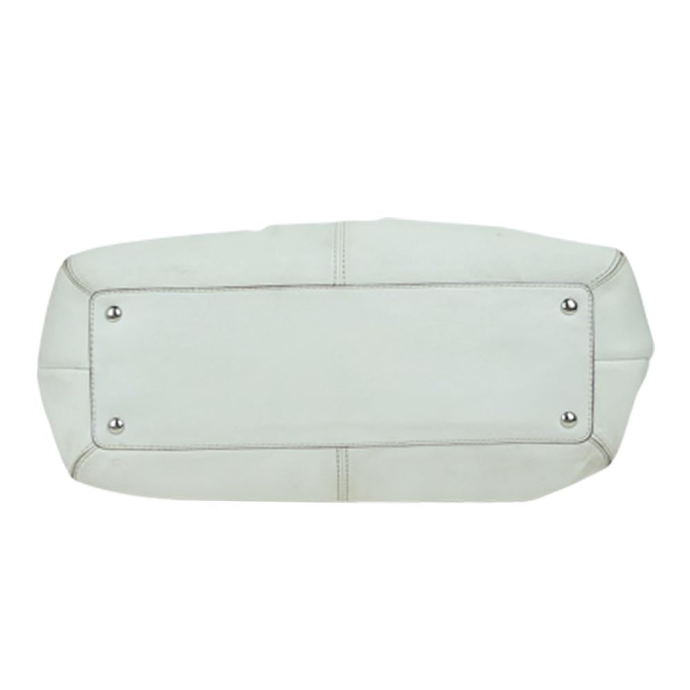COACH コーチ F13732 レザー トート バッグ ホワイト系【中古】