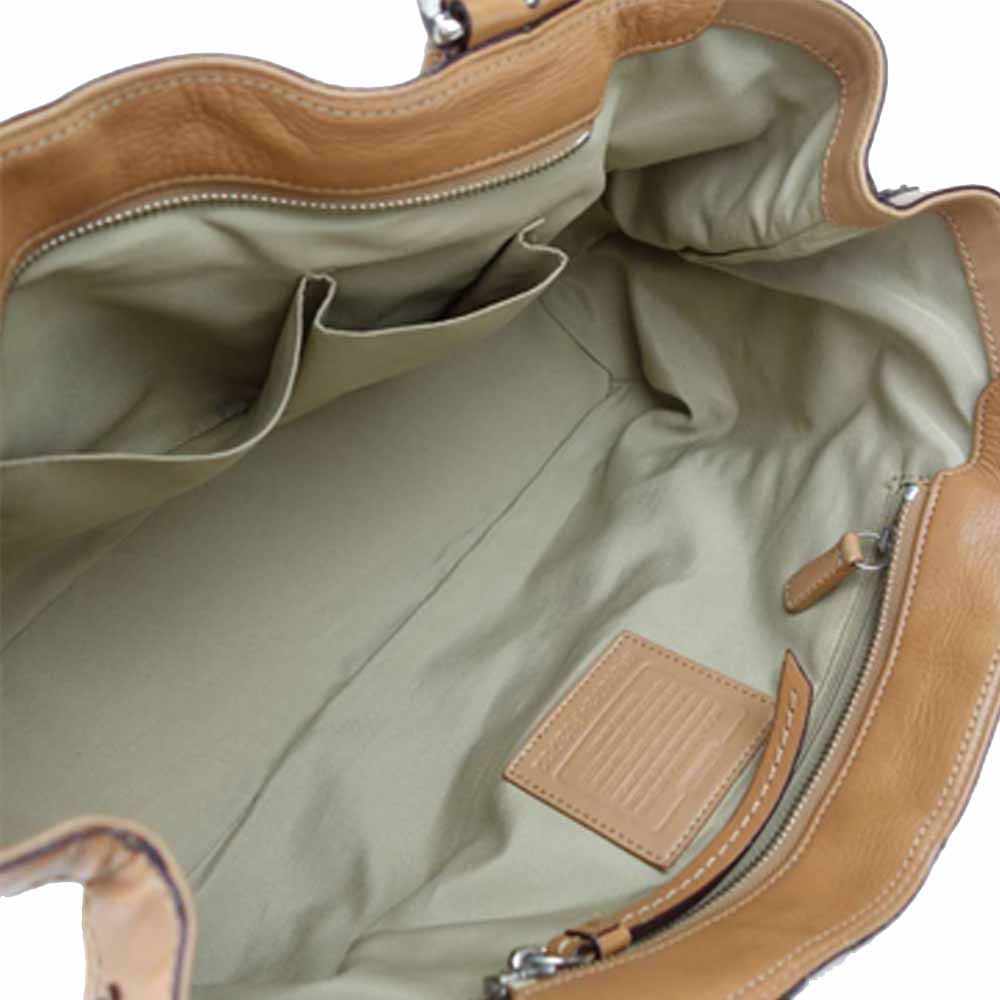 COACH コーチ F13732 レザー トート バッグ ホワイト系【中古】