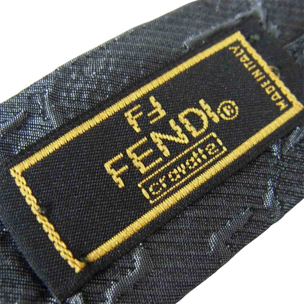FENDI フェンディ シルク 総柄 ネクタイ グレー系【中古】
