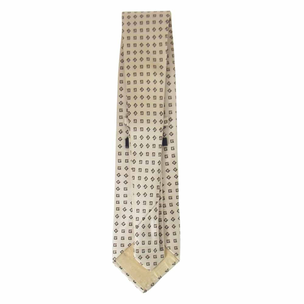 GUCCI グッチ シルク 総柄 ネクタイ ベージュ系【中古】