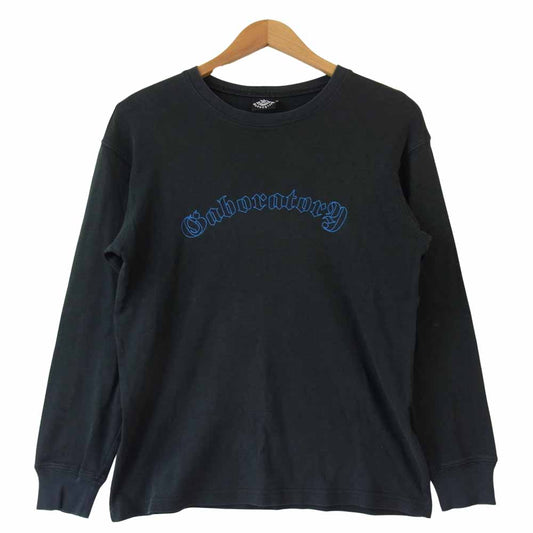 GABOR ガボール USA製 Gクラウン ロゴ プリント ロングスリーブ Tシャツ ブラック系【中古】