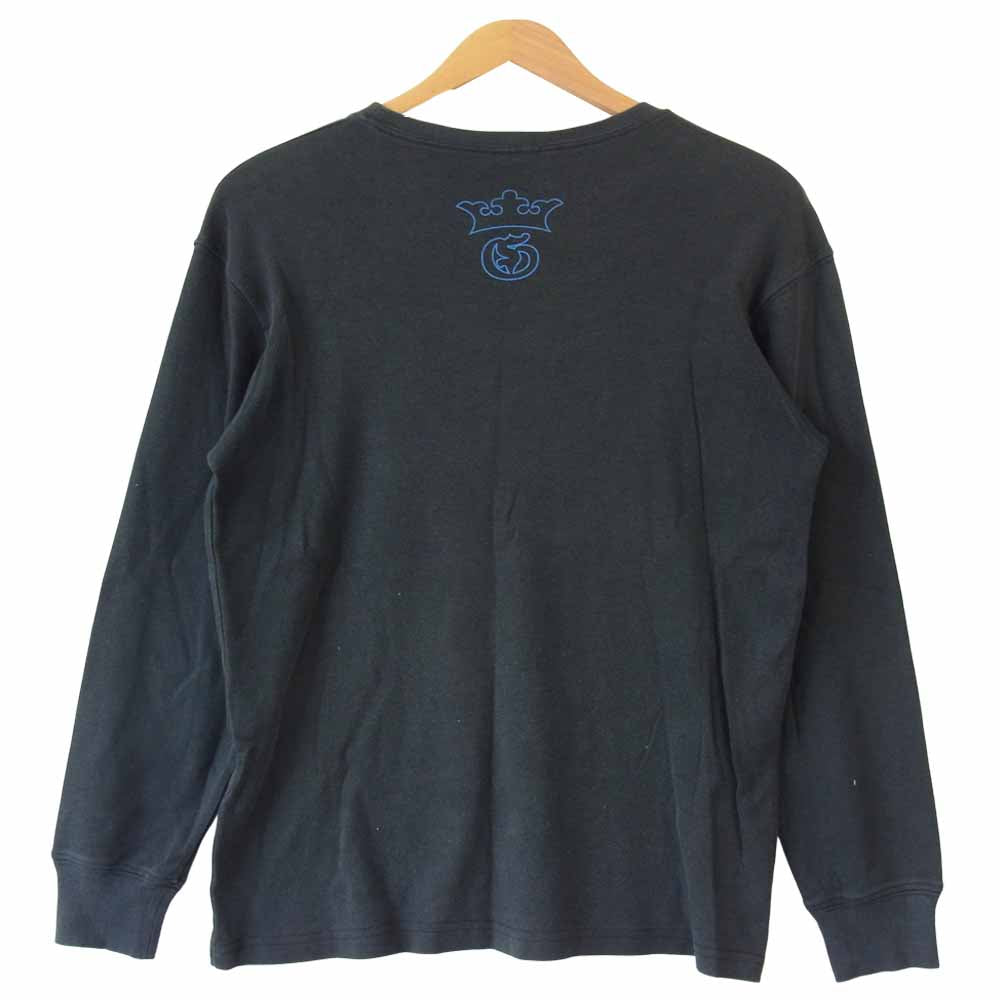 GABOR ガボール USA製 Gクラウン ロゴ プリント ロングスリーブ Tシャツ ブラック系【中古】