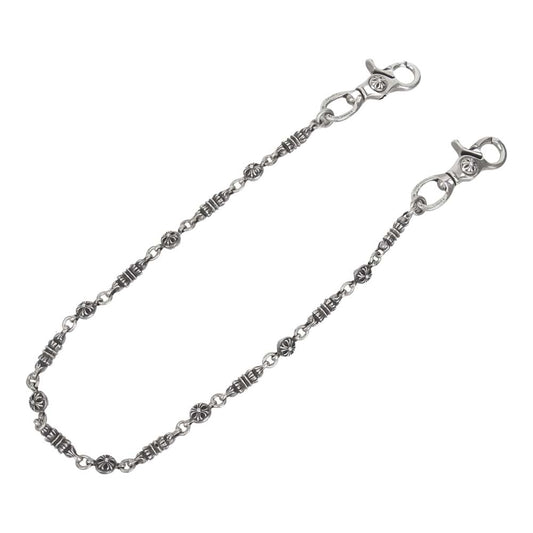 CHROME HEARTS クロムハーツ（原本無） 購入レシート付属 2クリップ ロング バレル クロスボール リンク ウォレットチェーン シルバー系【中古】