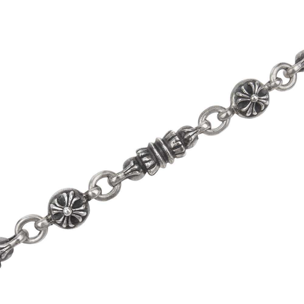 CHROME HEARTS クロムハーツ（原本無） 購入レシート付属 2クリップ ロング バレル クロスボール リンク ウォレットチェーン シルバー系【中古】