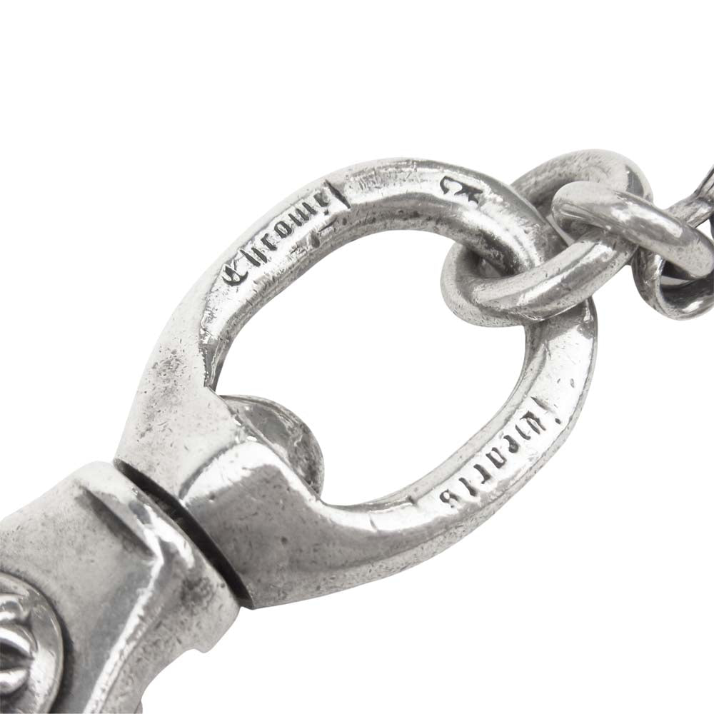 CHROME HEARTS クロムハーツ（原本無） 購入レシート付属 2クリップ ロング バレル クロスボール リンク ウォレットチェーン シルバー系【中古】