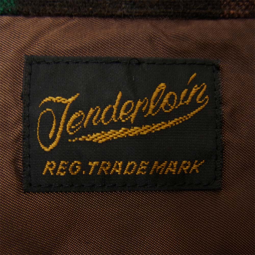 TENDERLOIN テンダーロイン T-WOOL SHT P ブロックチェック ウール シャツ グリーン系 S【中古】