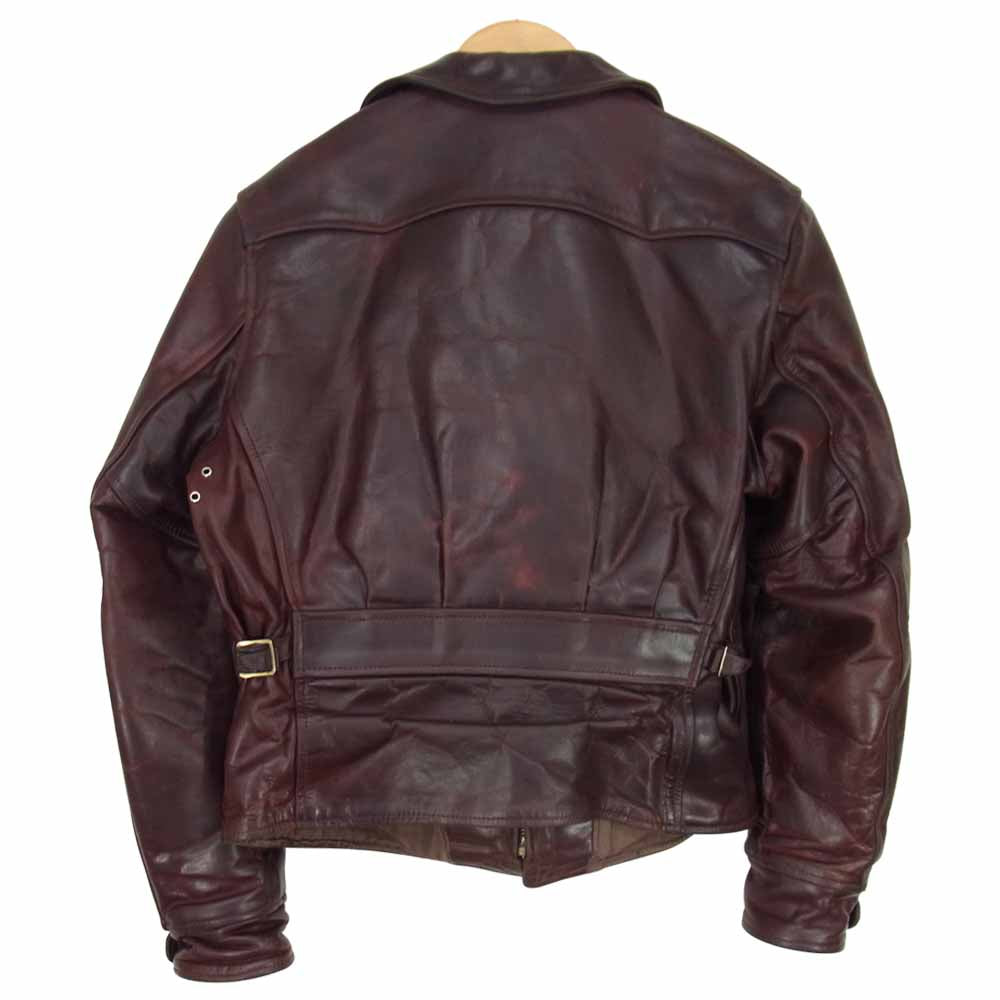 AERO LEATHER エアロレザー Made in Scotland HALF BELT HORSEHID ホースハイド レザー ハーフベルト レザー ジャケット ブラウン系 S【中古】