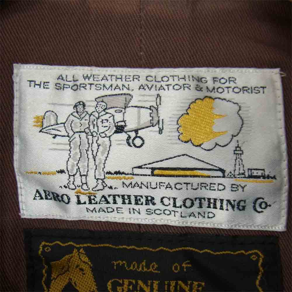 AERO LEATHER エアロレザー Made in Scotland HALF BELT HORSEHID ホースハイド レザー ハーフベルト レザー ジャケット ブラウン系 S【中古】