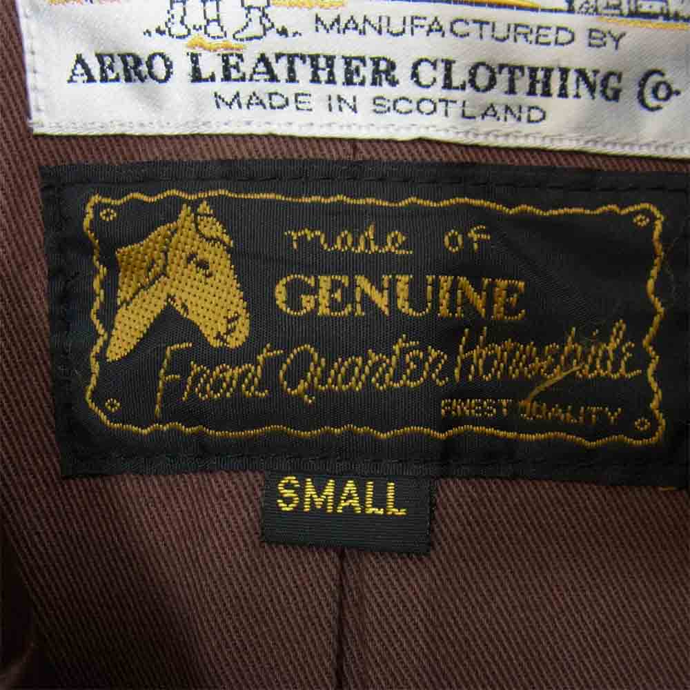 AERO LEATHER エアロレザー Made in Scotland HALF BELT HORSEHID ホースハイド レザー ハーフベルト レザー ジャケット ブラウン系 S【中古】
