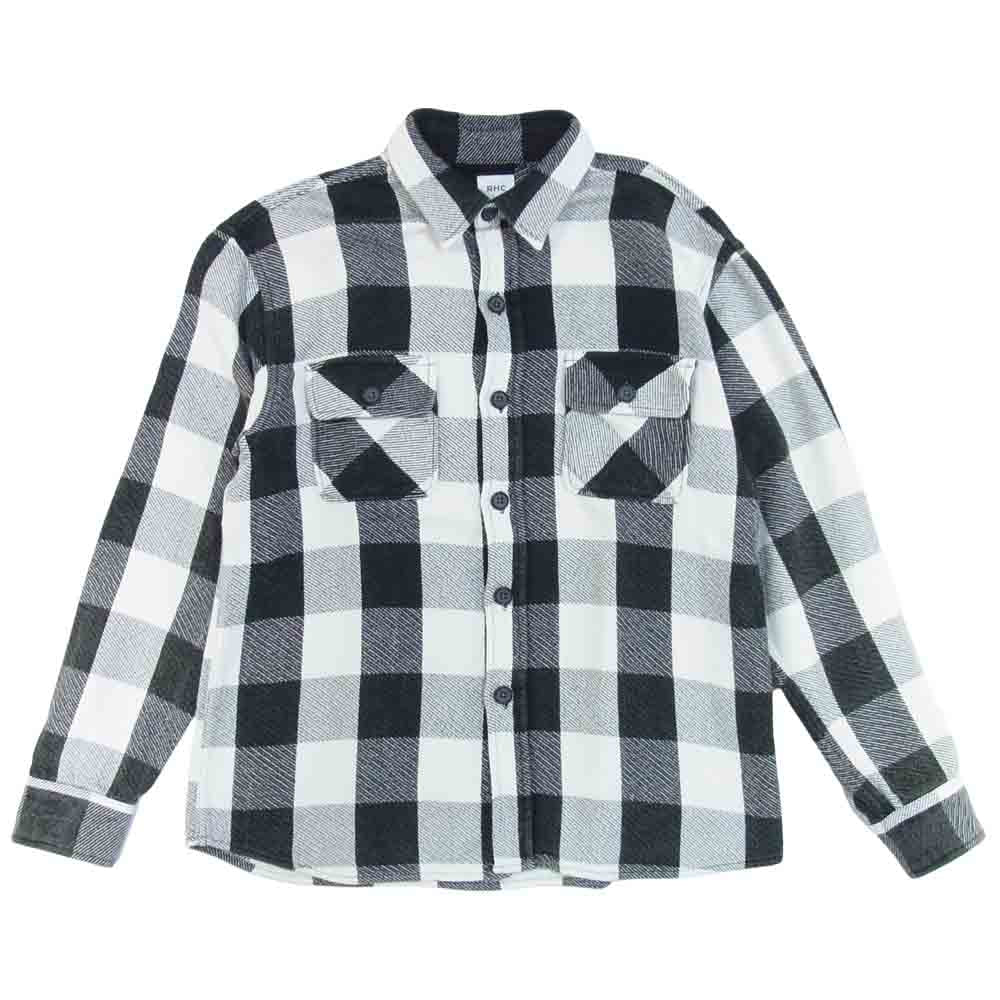 Ron Herman ロンハーマン 3220700170 Buffalo Shirts バッファロー チェック 長袖 シャツ 白黒系 L【中古】