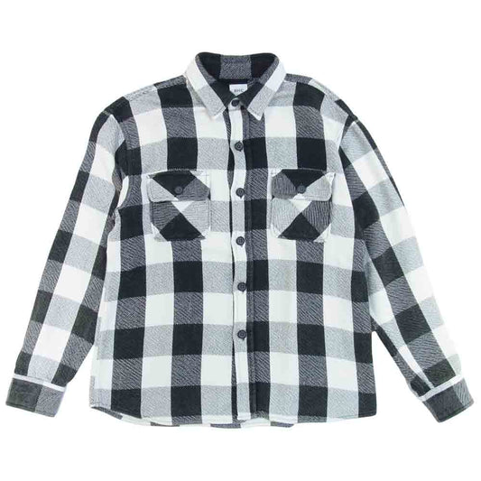 Ron Herman ロンハーマン 3220700170 Buffalo Shirts バッファロー チェック 長袖 シャツ 白黒系 L【中古】