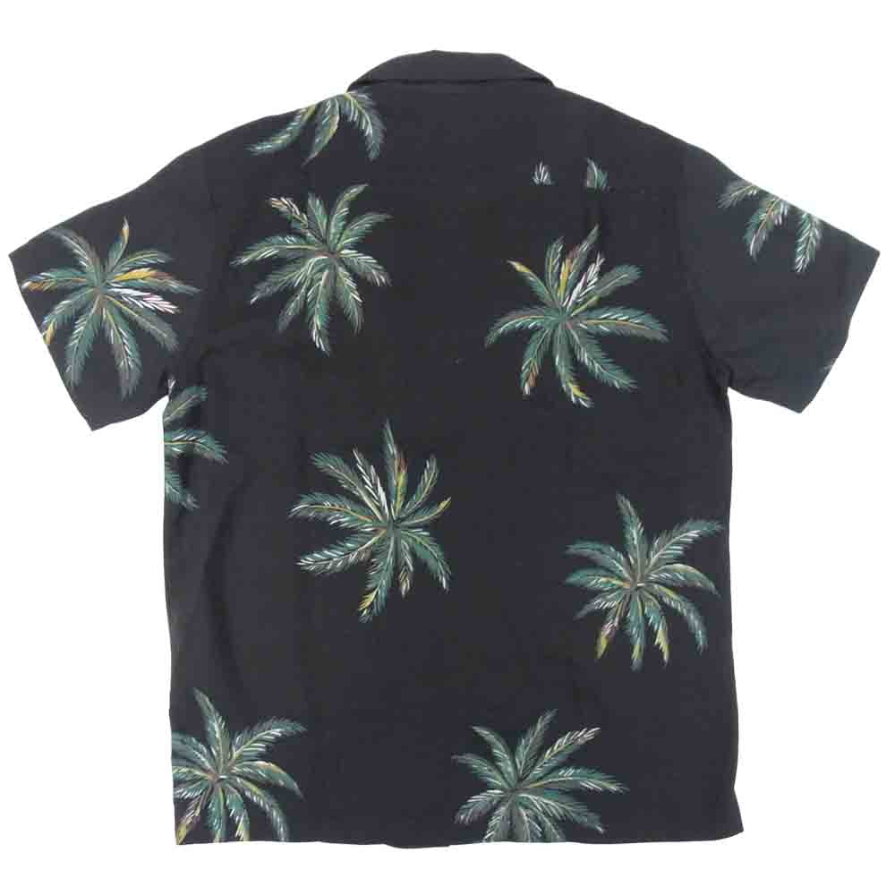 WACKO MARIA ワコマリア 17SS PALMS HAWAIIAN SHIRT レーヨン ハワイアン シャツ ブラック系 L【中古】