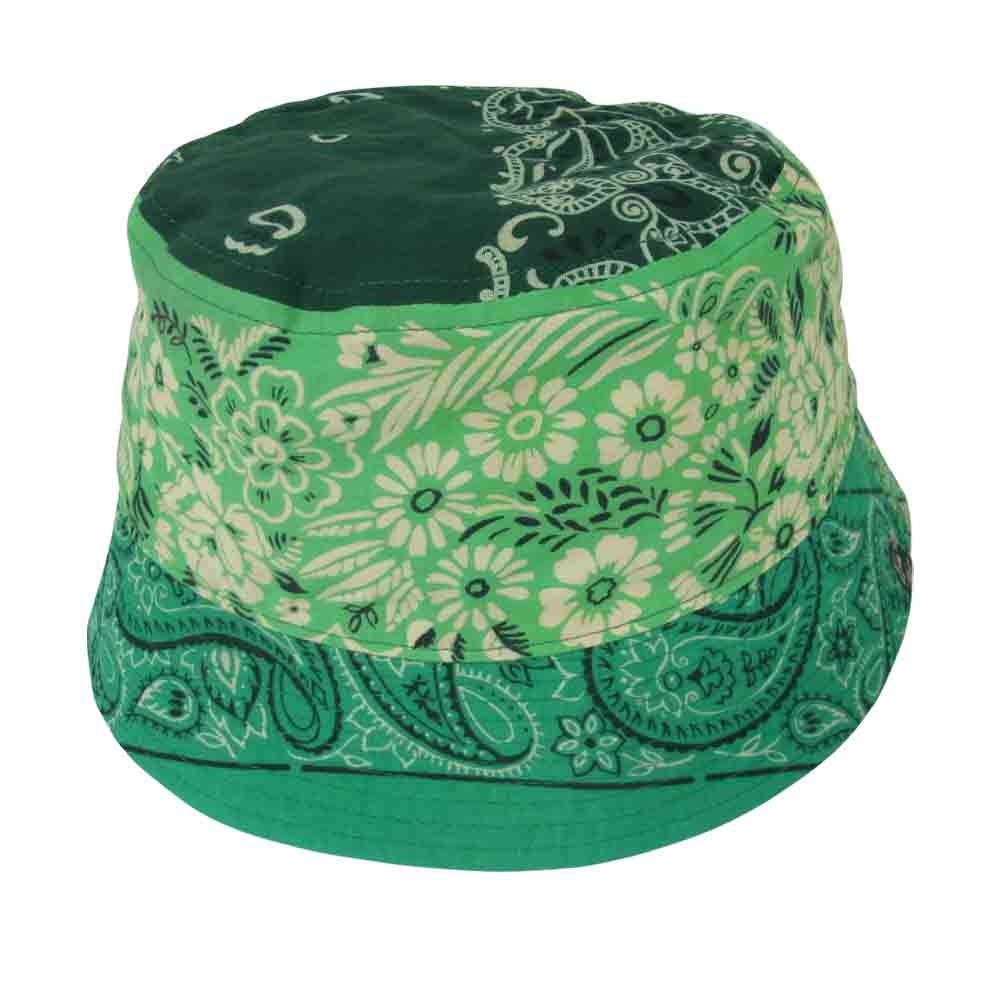VISVIM ビズビム 0221903003010 DOME BUCKET HAT バンダナ柄 ドーム バケット ハット グリーン系 M/L【新古品】【未使用】【中古】